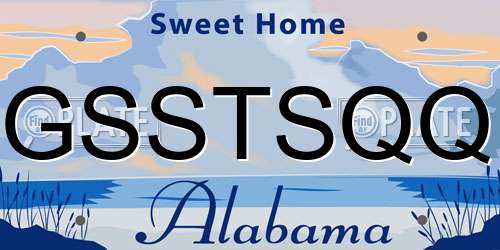 GSSTSQQ Alabama License Plate