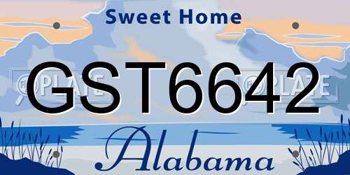 GST6642 Alabama License Plate