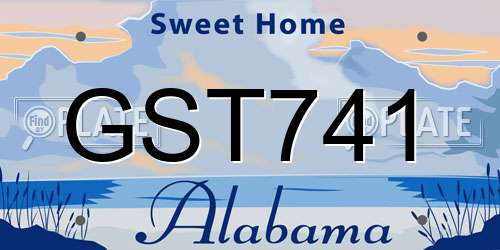 GST741 Alabama License Plate