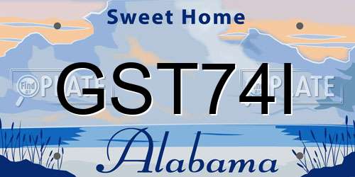 GST74I Alabama License Plate