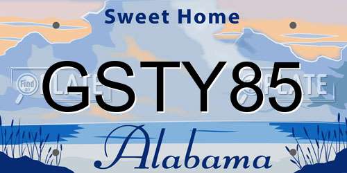 GSTY85 Alabama License Plate