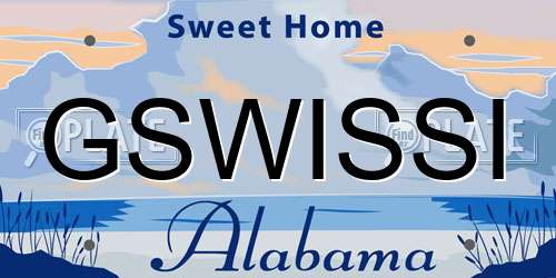 GSWISSI Alabama License Plate