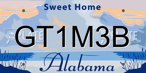GT1M3B Alabama License Plate