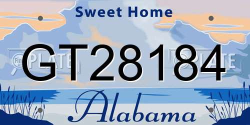 GT28184 Alabama License Plate