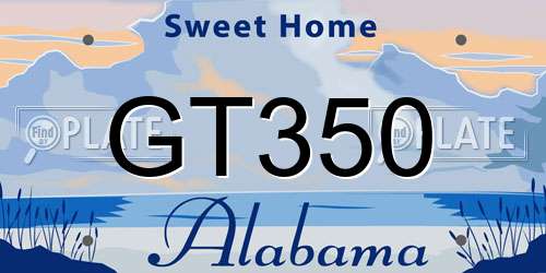 GT350 Alabama License Plate