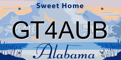 GT4AUB Alabama License Plate