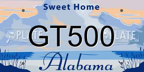 GT500 Alabama License Plate