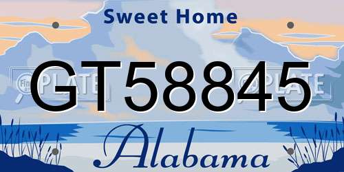 GT58845 Alabama License Plate
