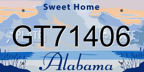 GT71406 Alabama License Plate