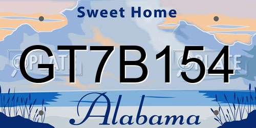 GT7B154 Alabama License Plate