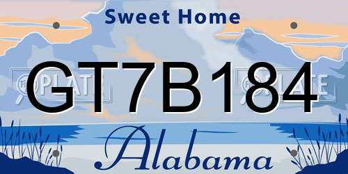 GT7B184 Alabama License Plate
