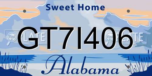 GT7I406 Alabama License Plate