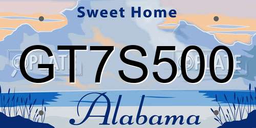 GT7S500 Alabama License Plate