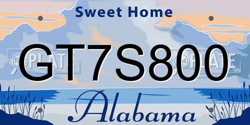 GT7S800 Alabama License Plate