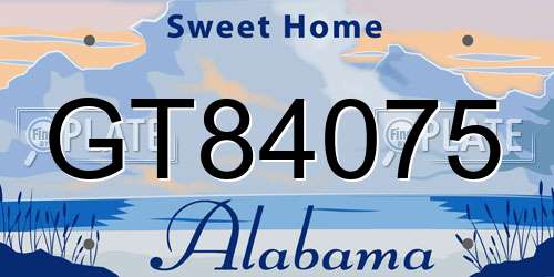 GT84075 Alabama License Plate
