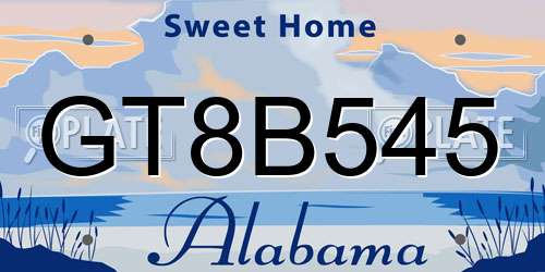 GT8B545 Alabama License Plate