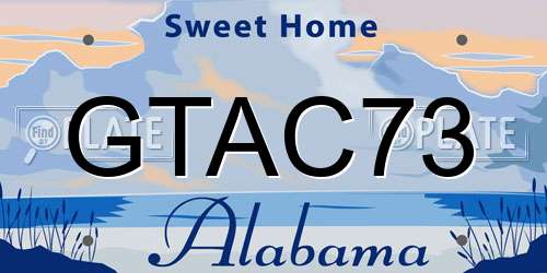GTAC73 Alabama License Plate
