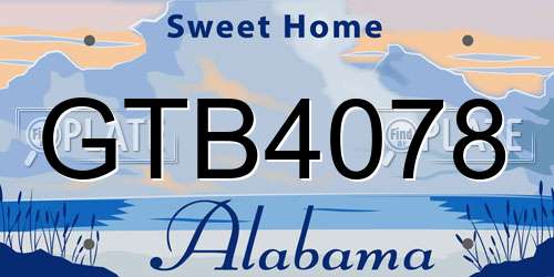 GTB4078 Alabama License Plate