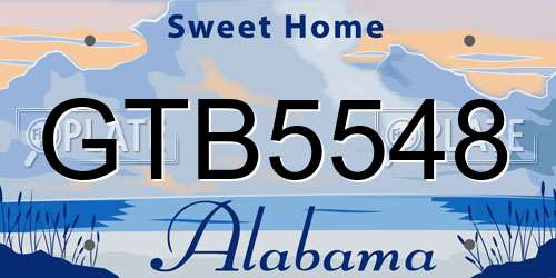 GTB5548 Alabama License Plate