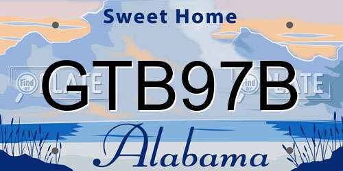 GTB97B Alabama License Plate