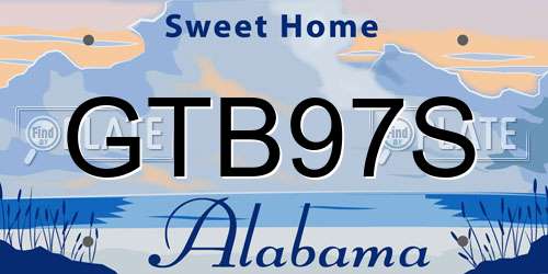 GTB97S Alabama License Plate