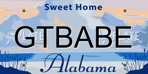 GTBABE Alabama License Plate