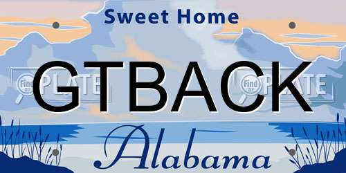 GTBACK Alabama License Plate