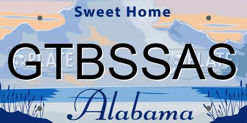 GTBSSAS Alabama License Plate
