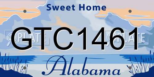 GTC1461 Alabama License Plate