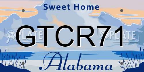 GTCR71 Alabama License Plate