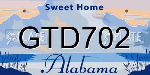 GTD702 Alabama License Plate