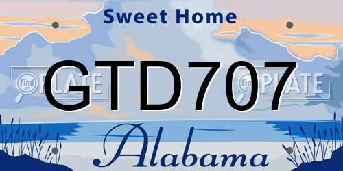 GTD707 Alabama License Plate