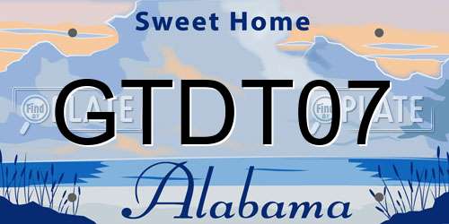 GTDT07 Alabama License Plate