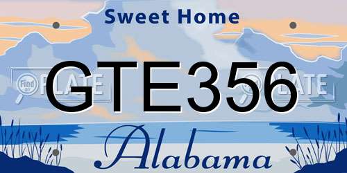 GTE356 Alabama License Plate
