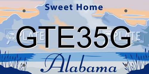 GTE35G Alabama License Plate