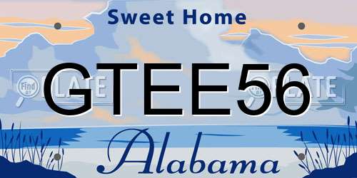 GTEE56 Alabama License Plate