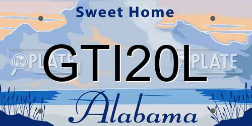 GTI20L Alabama License Plate