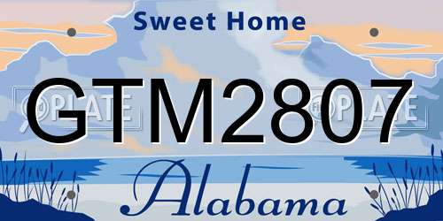 GTM2807 Alabama License Plate