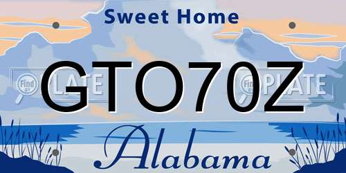 GTO70Z Alabama License Plate