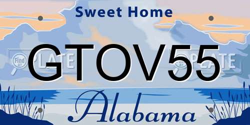 GTOV55 Alabama License Plate