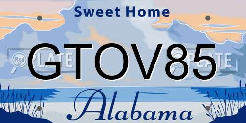 GTOV85 Alabama License Plate