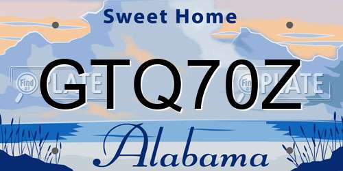 GTQ70Z Alabama License Plate