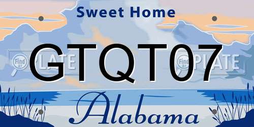 GTQT07 Alabama License Plate