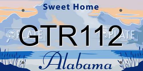 GTR112 Alabama License Plate