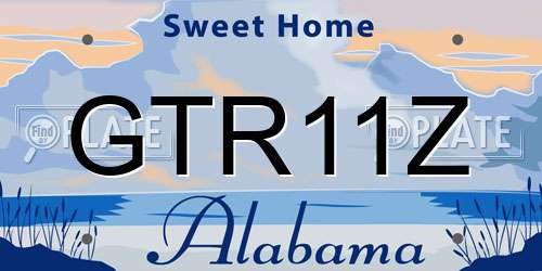 GTR11Z Alabama License Plate