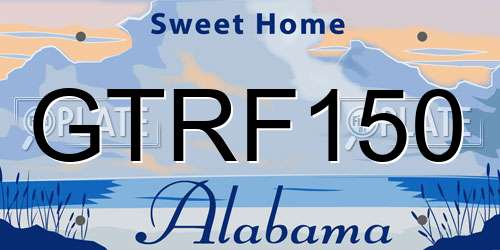 GTRF150 Alabama License Plate