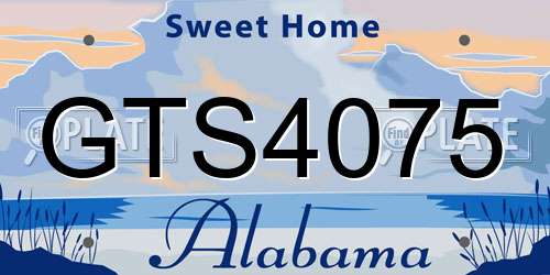 GTS4075 Alabama License Plate