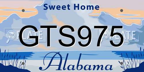 GTS975 Alabama License Plate