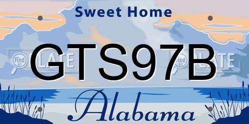 GTS97B Alabama License Plate