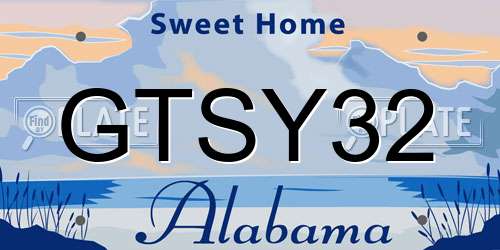GTSY32 Alabama License Plate